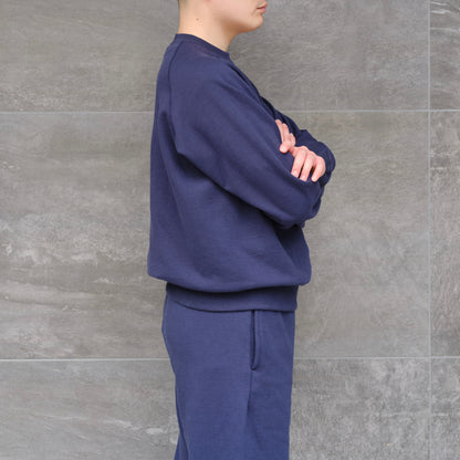 SWEAT SHIRTS RAGLAN SLEEVE CREW NECK NAVY