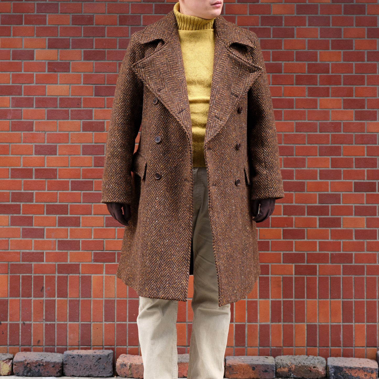 WINSTON COATING TWEED HERING BONE