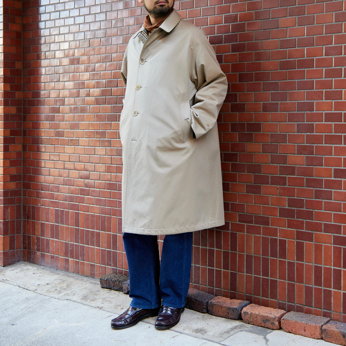 SINGLE RAGLAN COAT Ⅱ REVERSIBLE OVER CHECK BEIGE