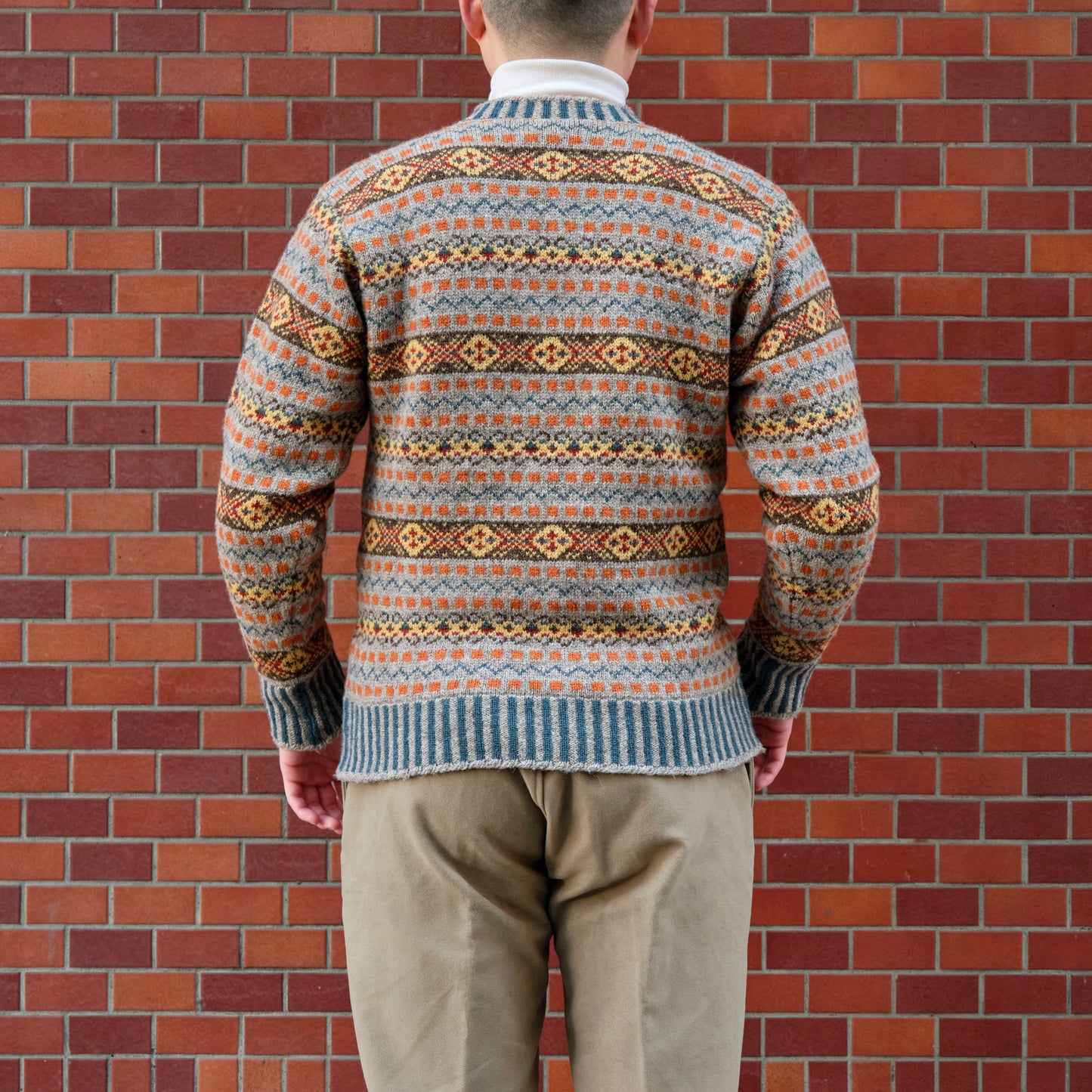 V-NECK FAIR ISLE SWEATER YOUNG PRINCE OF WALES