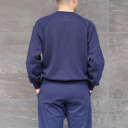 SWEAT SHIRTS RAGLAN SLEEVE CREW NECK NAVY