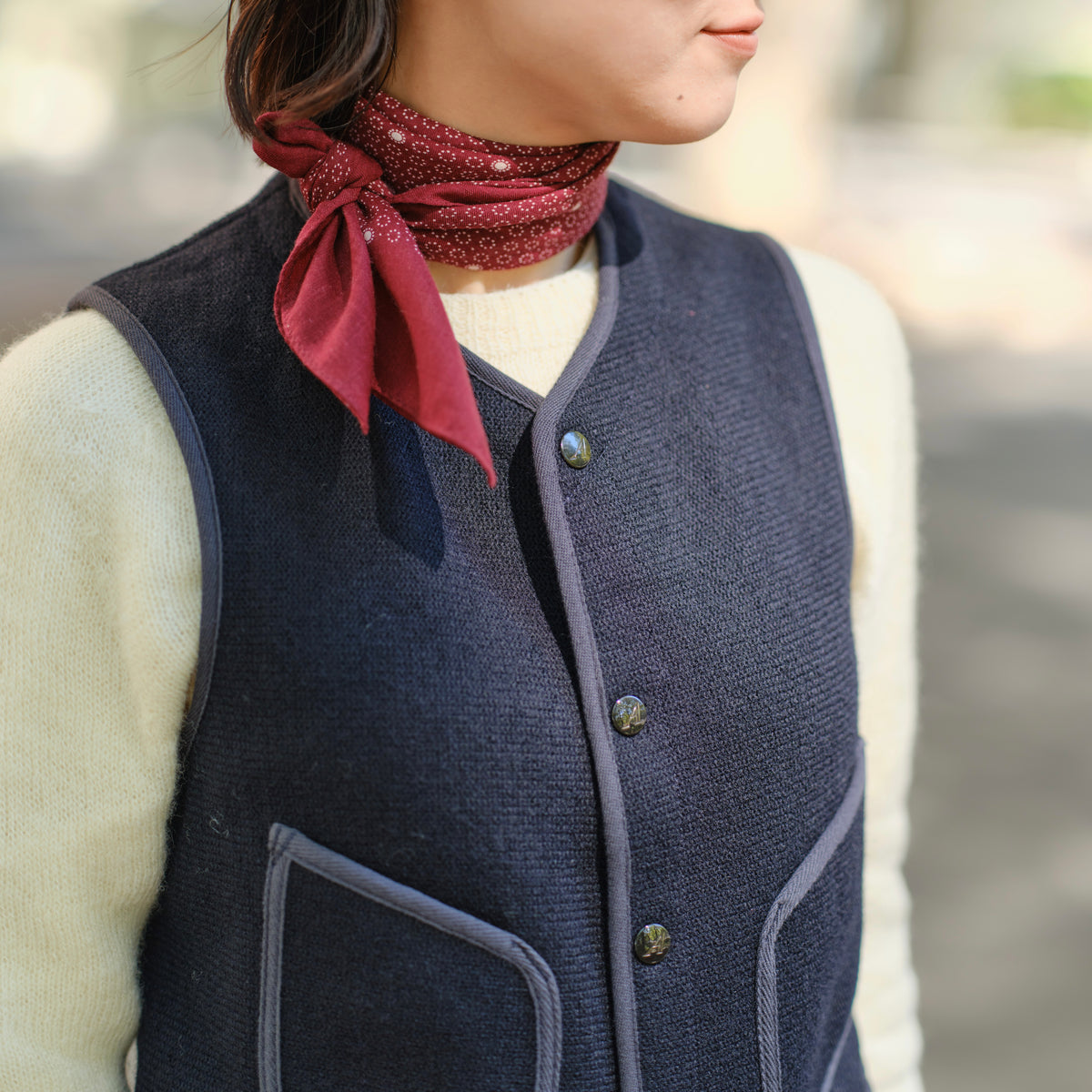 BEACH CLOTH VEST NAVY