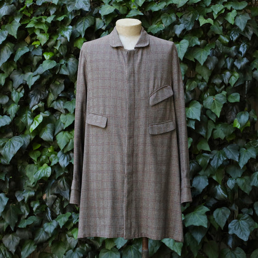 ARTHUR COTTON SILK BROWN CHECKS
