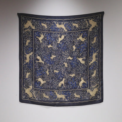 SQUARE SCARF UNICORN NAVY