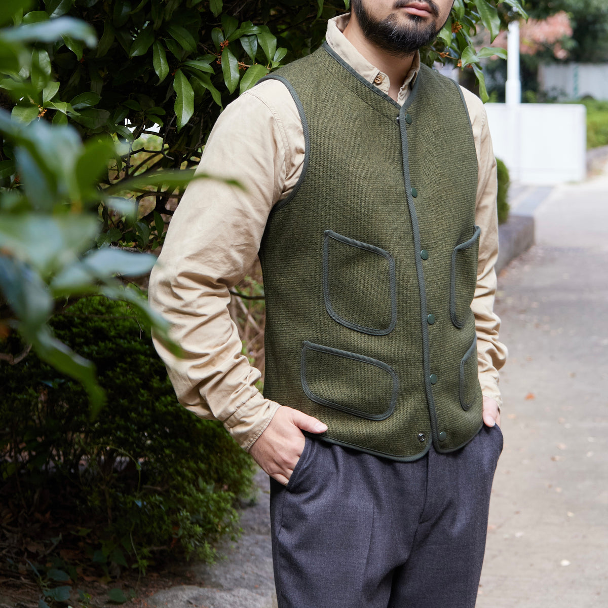 BEACH CLOTH VEST OLIVE