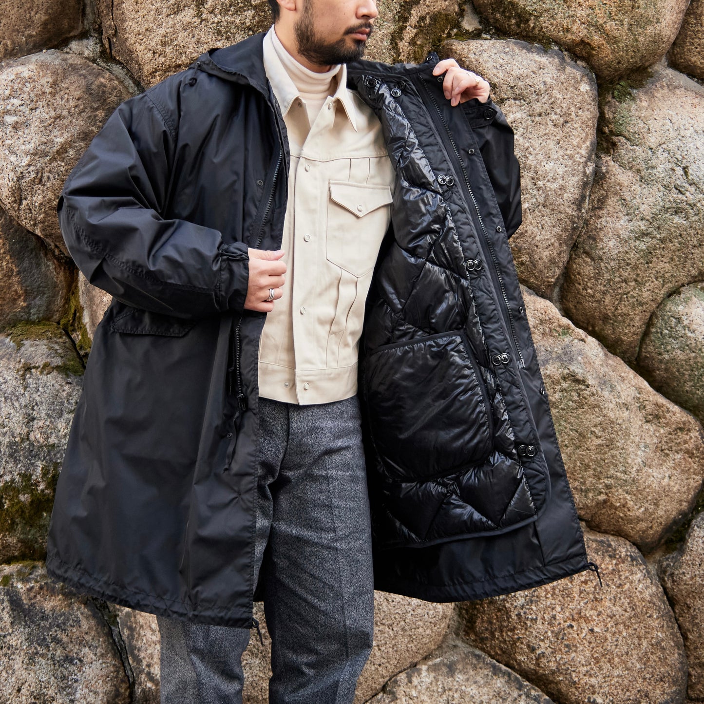 RMFC M51 FISHTAIL PARKA NYLON TAFFETA with DOWN LINER BLACK