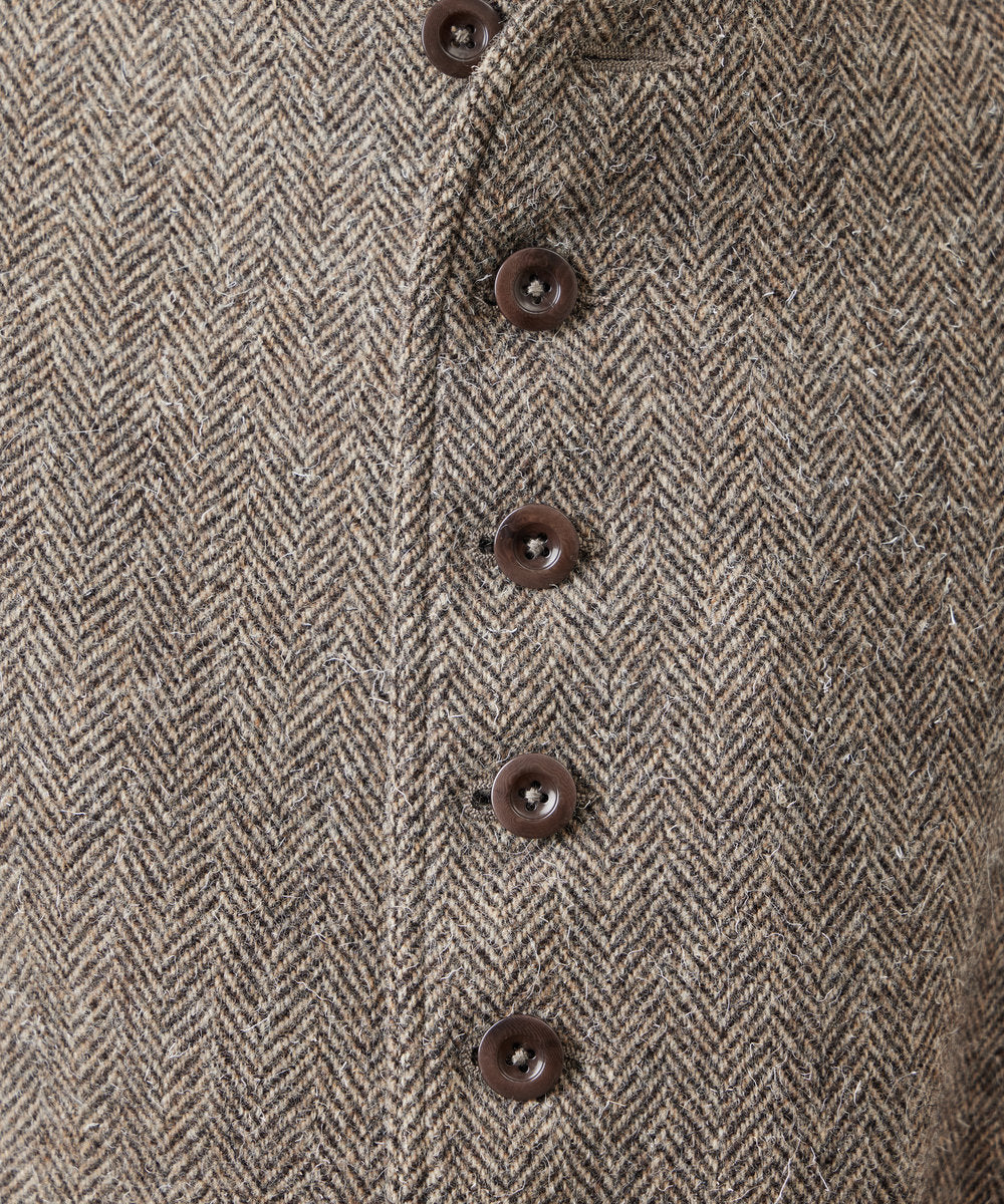 LADIES DOLMAN WOOL TWEED HRRING-BONE