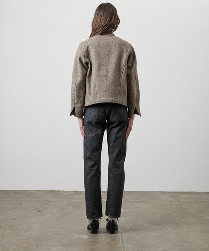 LADIES DOLMAN WOOL TWEED HRRING-BONE