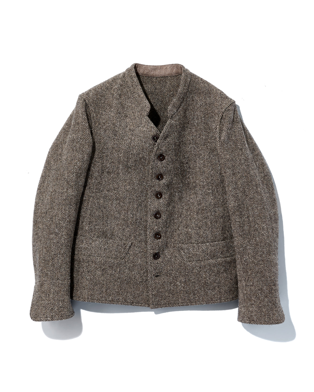 LADIES DOLMAN WOOL TWEED HRRING-BONE