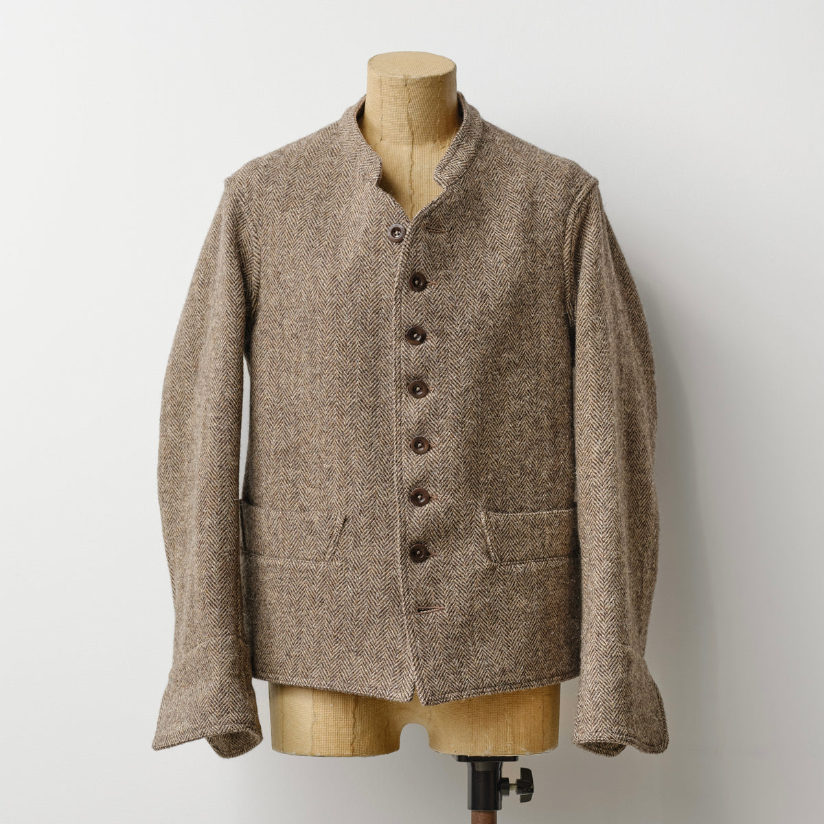 LADIES DOLMAN WOOL TWEED HRRING-BONE