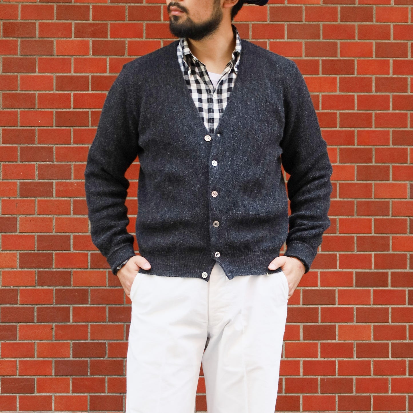 【NAGOYA LIMITED COLOR】 FANNI LEMMERMAYER  2PLY CARDIGAN CHARCOAL