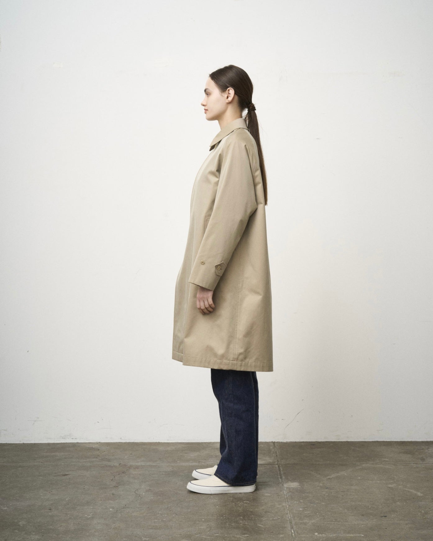 SINGLE RAGLAN COAT GABARDINE BEIGE – ANATOMICA NAGOYA