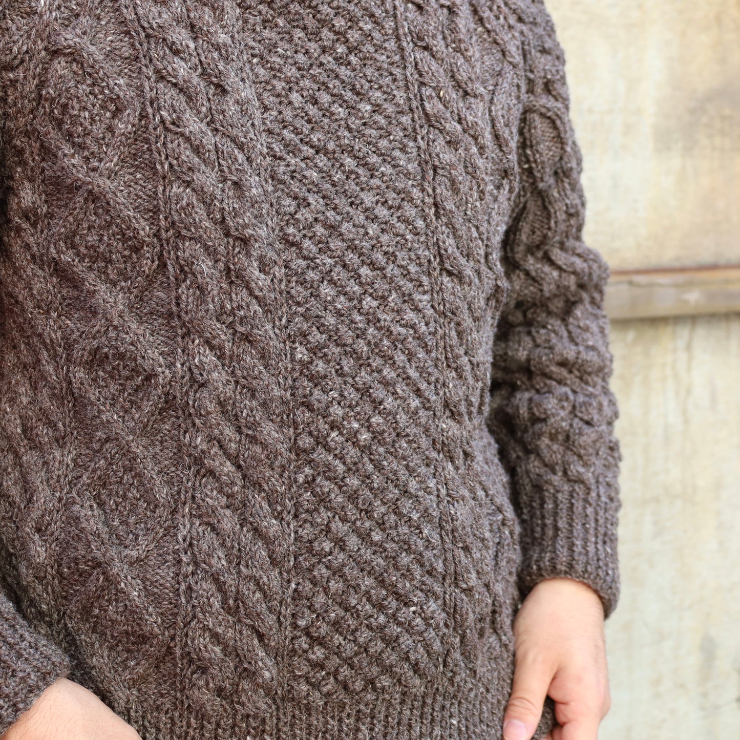 ATHENA DESIGNS for ANATOMICA ARAN SWEATER CREW NECK