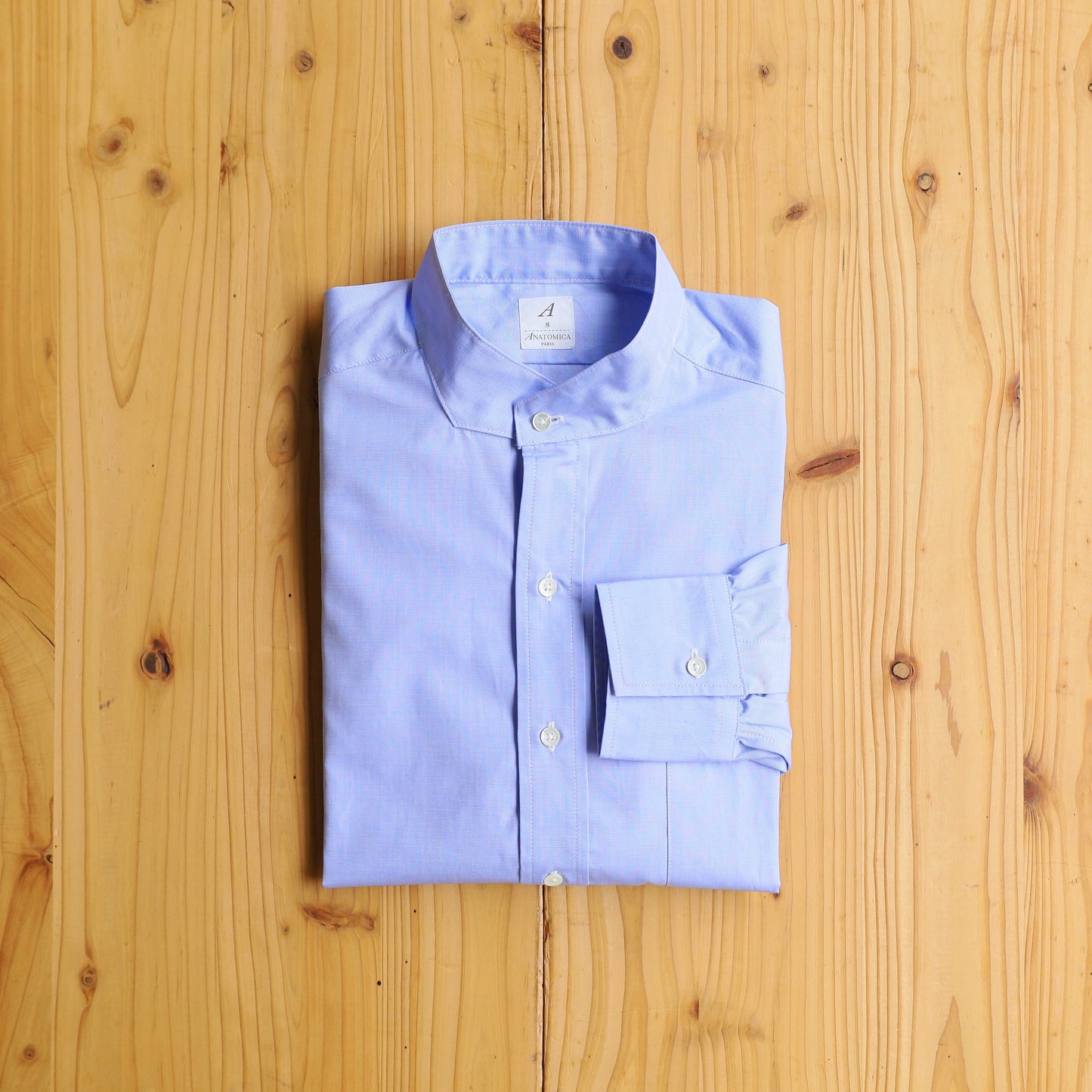 BAND COLLAR SHIRTS END ON END