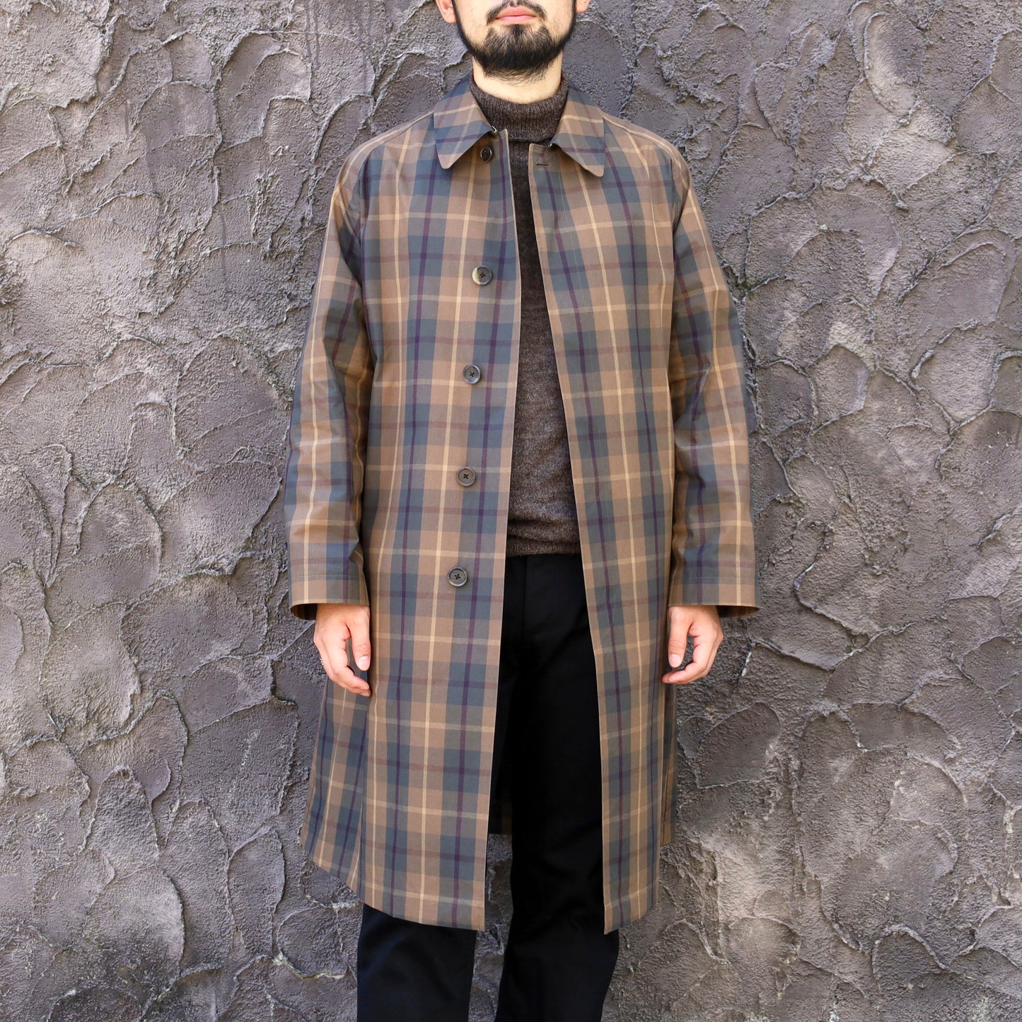 SINGLE RAGLAN COAT Ⅸ COTTON CAMEL CHECKS