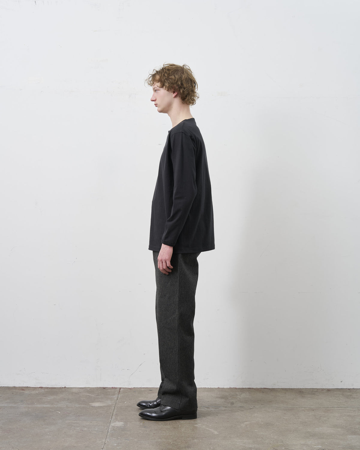 BIG YANK HENLEY NECK TEE L/S BLACK