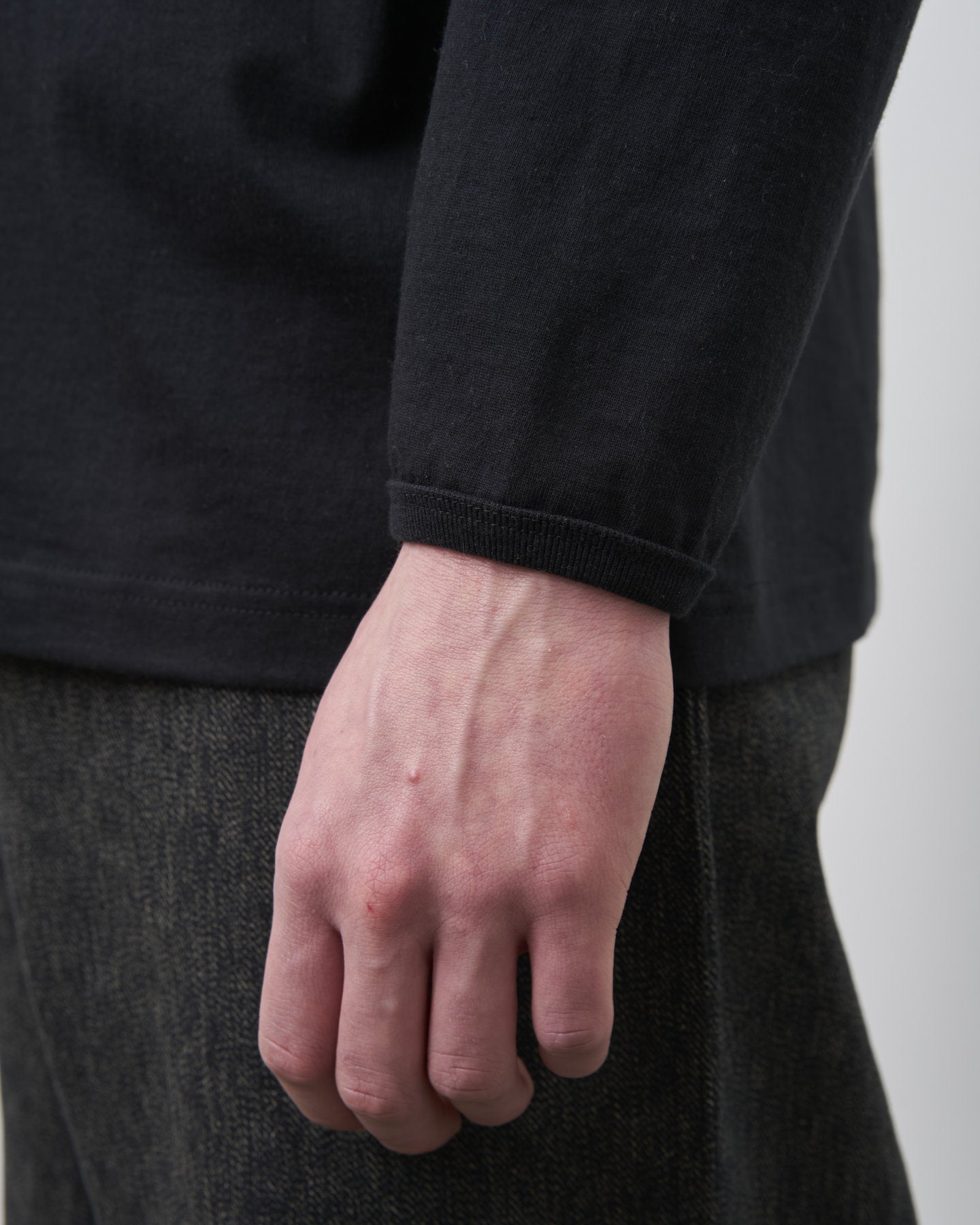 BIG YANK HENLEY NECK TEE L/S BLACK