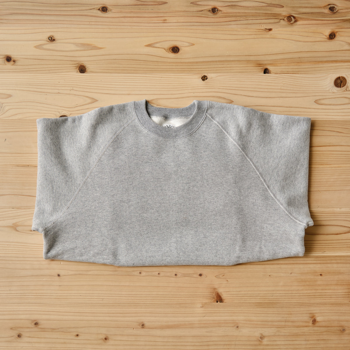 SWEAT SHIRTS RAGLAN SLEEVE CREW NECK GRAY