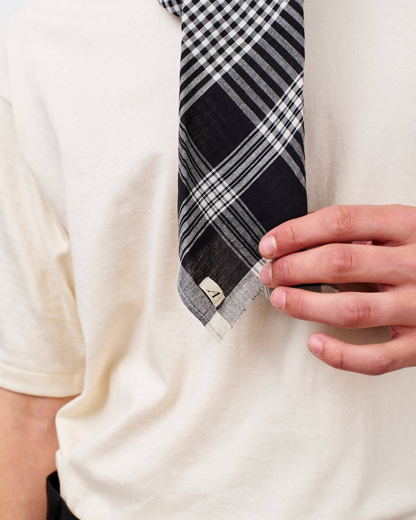 SCARF MADRAS CHECK BLACK