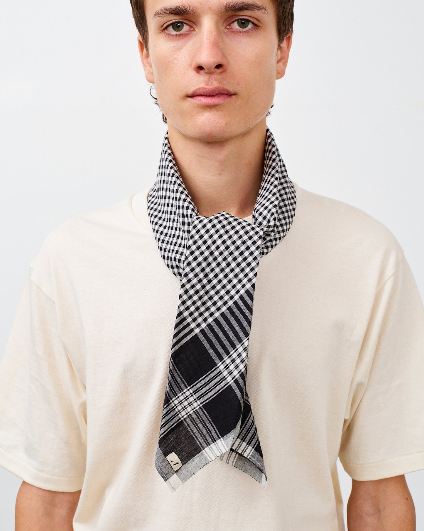SCARF MADRAS CHECK BLACK