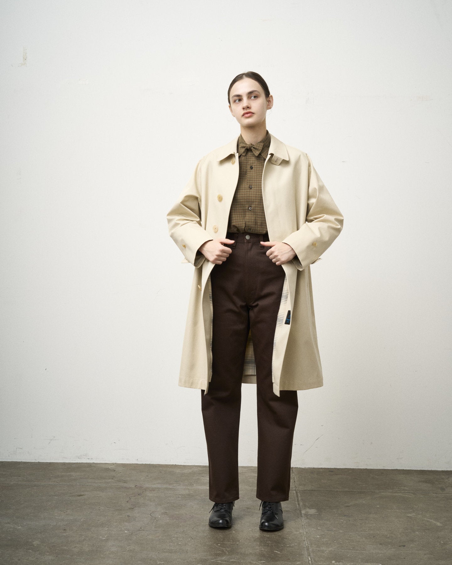 SINGLE RAGLAN COAT GABARDINE OYSTER – ANATOMICA NAGOYA