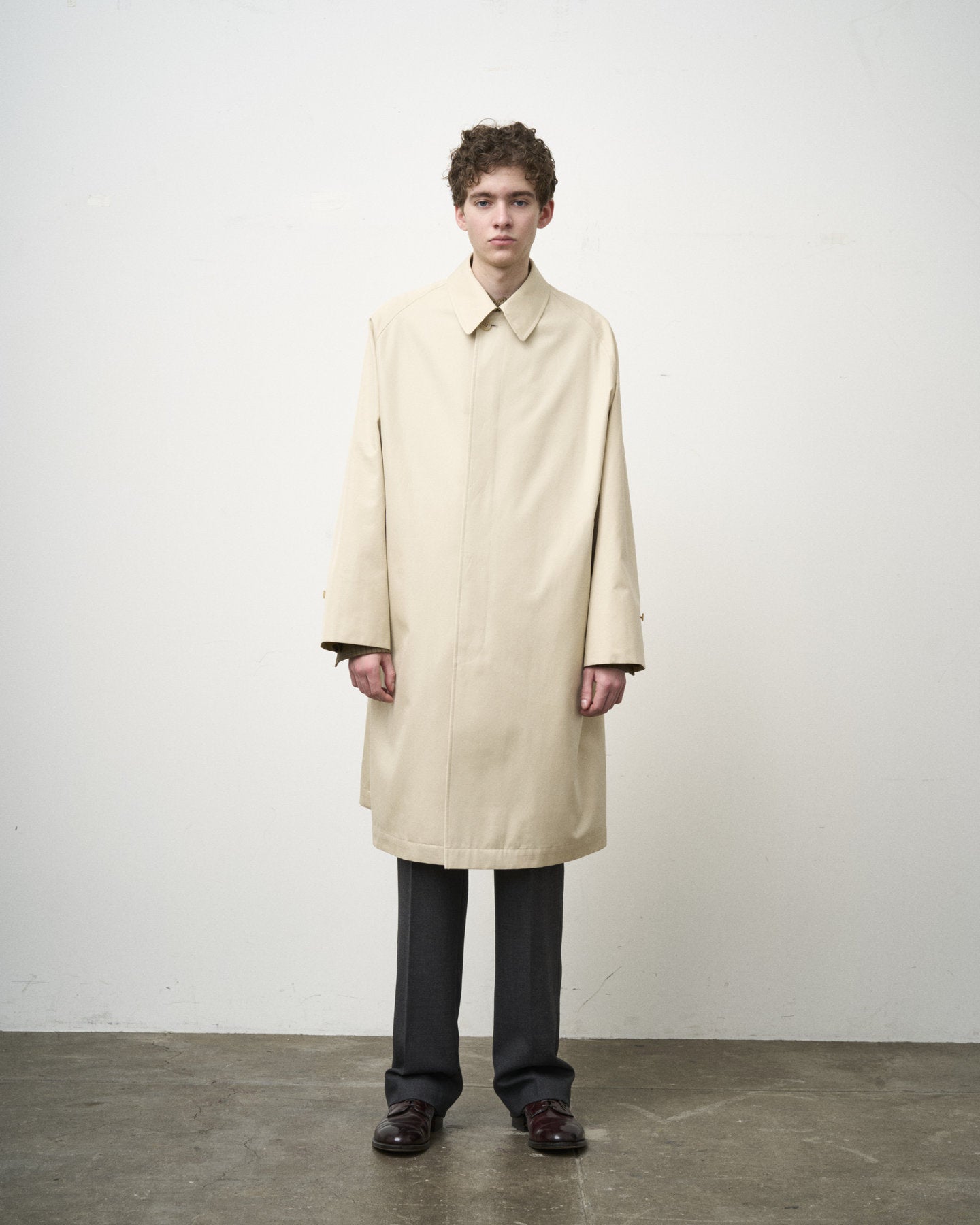 SINGLE RAGLAN COAT GABARDINE OYSTER