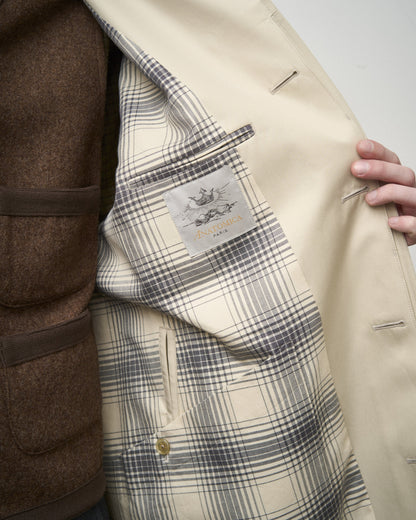SINGLE RAGLAN COAT GABARDINE OYSTER