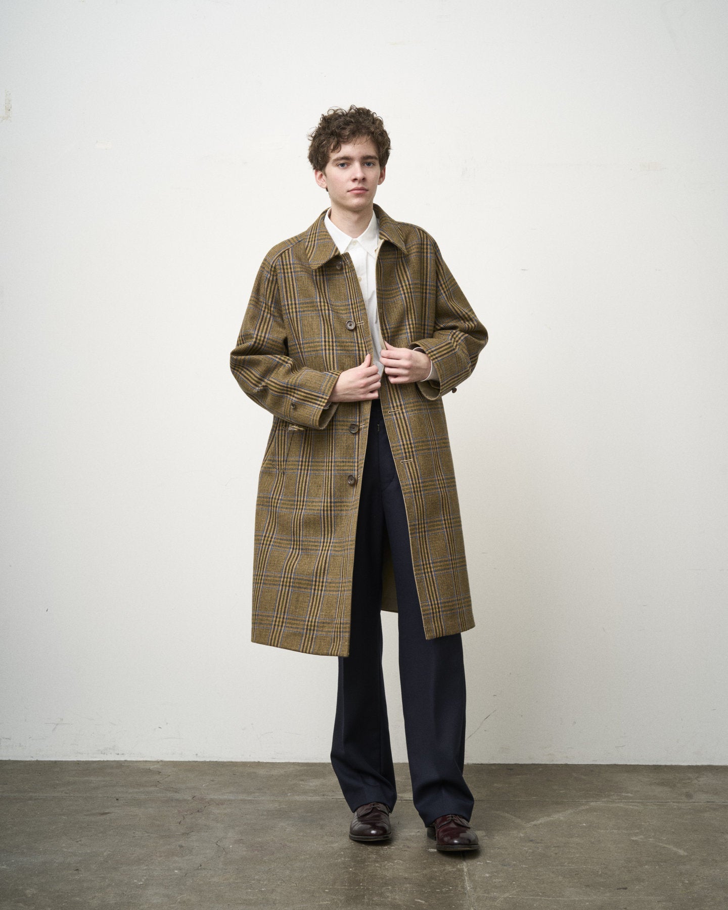 SINGLE RAGLAN COAT Ⅱ REVERSIBLE OVER CHECK BEIGE