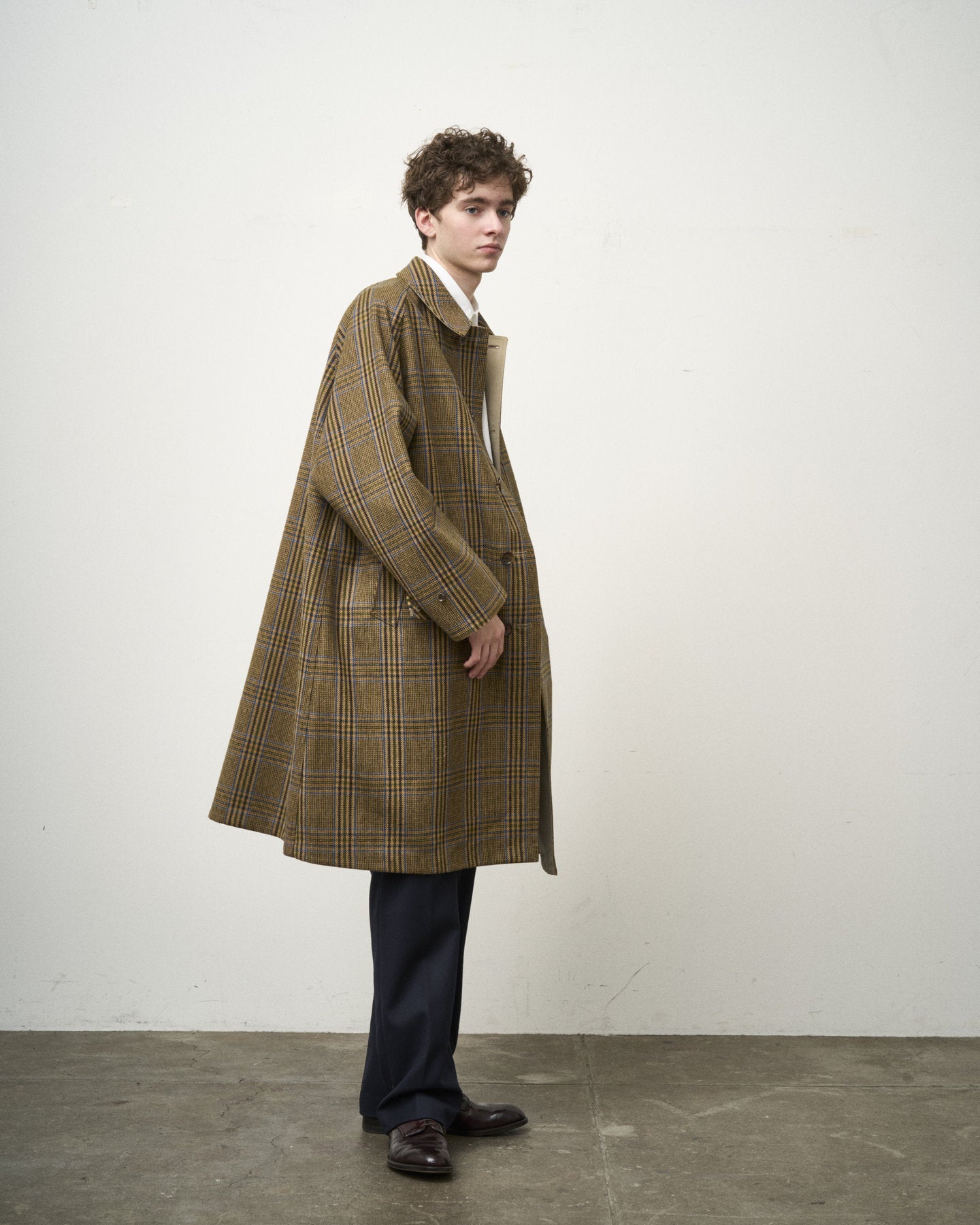 SINGLE RAGLAN COAT Ⅱ REVERSIBLE OVER CHECK BEIGE