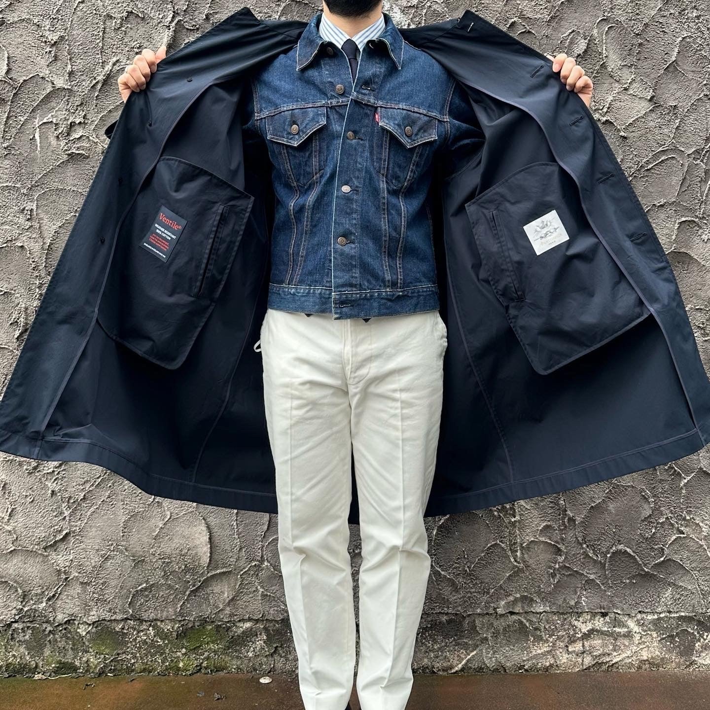 SINGLE RAGLAN COAT Ⅸ BLACK NAVY