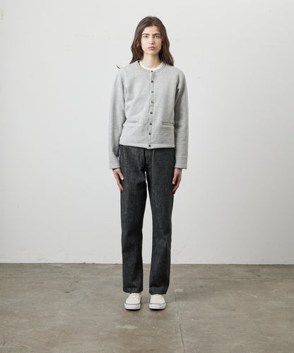 SWEAT CARDIGAN CREW NECK GRAY