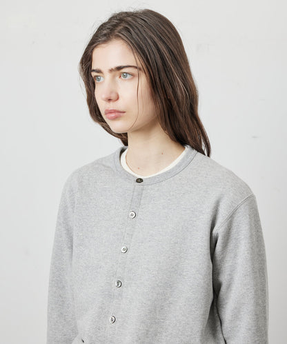 SWEAT CARDIGAN CREW NECK GRAY