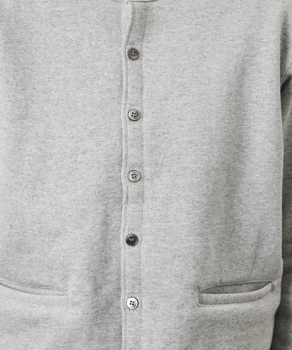 SWEAT CARDIGAN CREW NECK GRAY