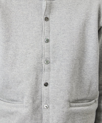 SWEAT CARDIGAN CREW NECK GRAY