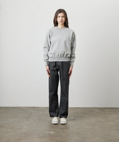 SWEAT SHIRTS RAGLAN SLEEVE CREW NECK GRAY