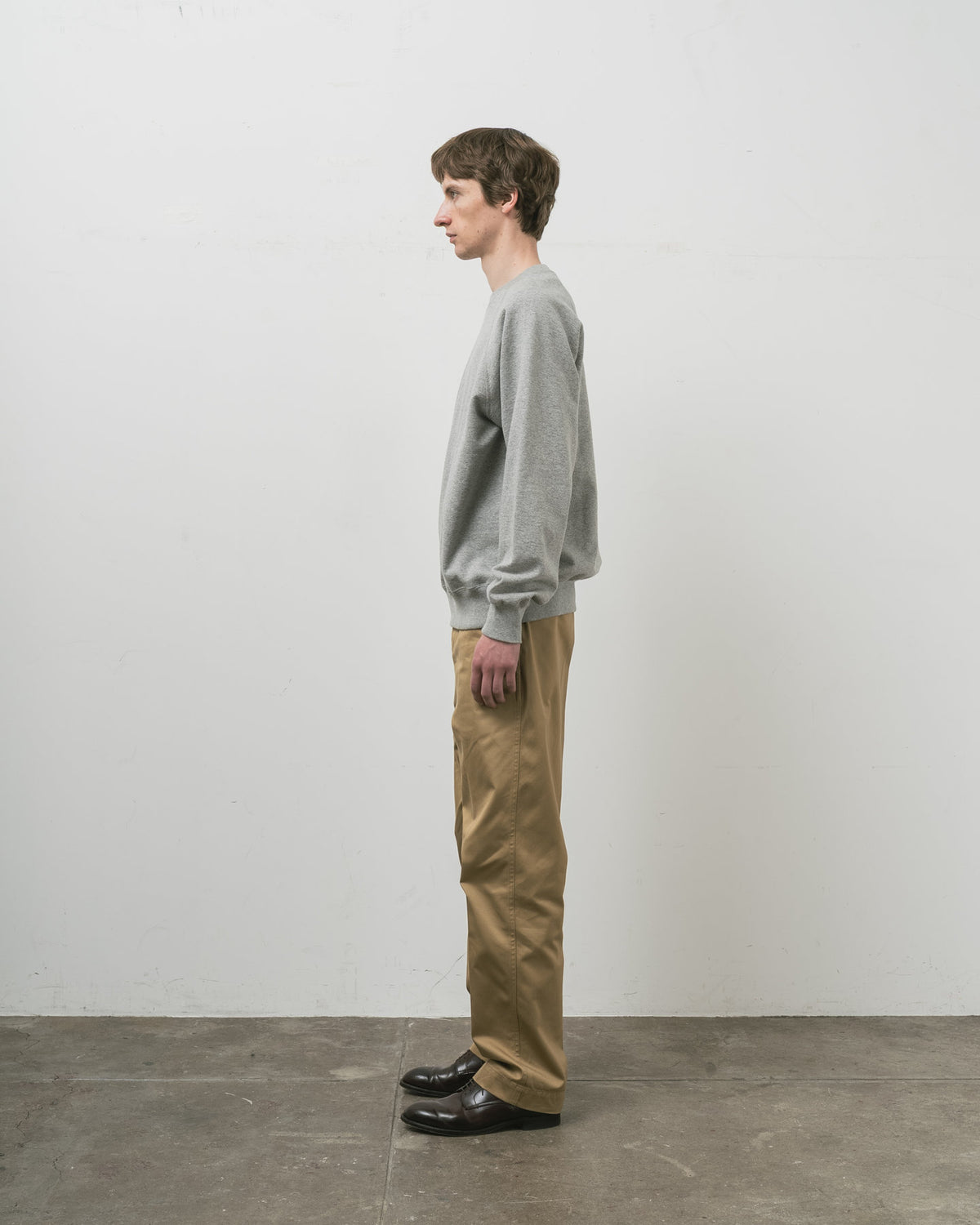 SWEAT SHIRTS RAGLAN SLEEVE CREW NECK GRAY