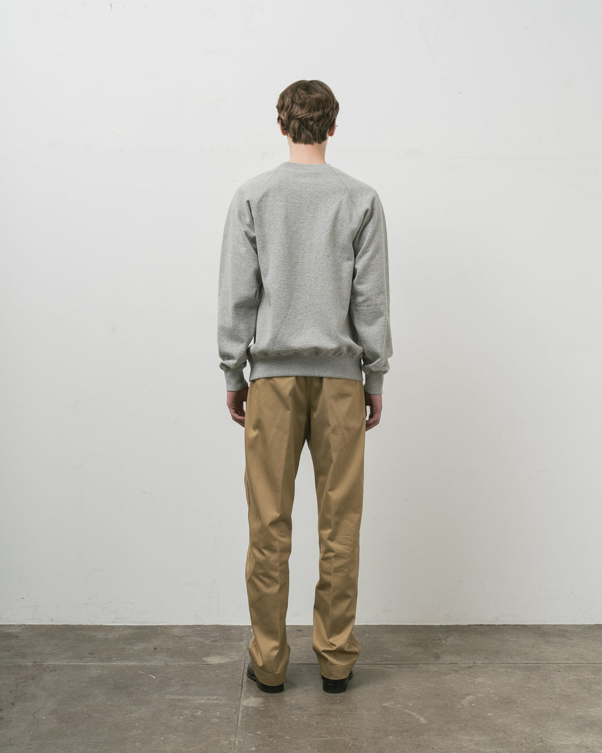 SWEAT SHIRTS RAGLAN SLEEVE CREW NECK GRAY