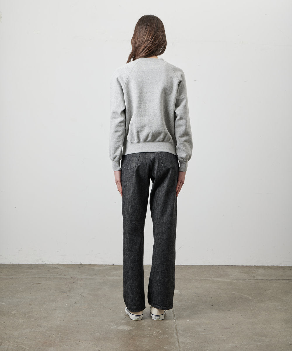 SWEAT SHIRTS RAGLAN SLEEVE CREW NECK GRAY