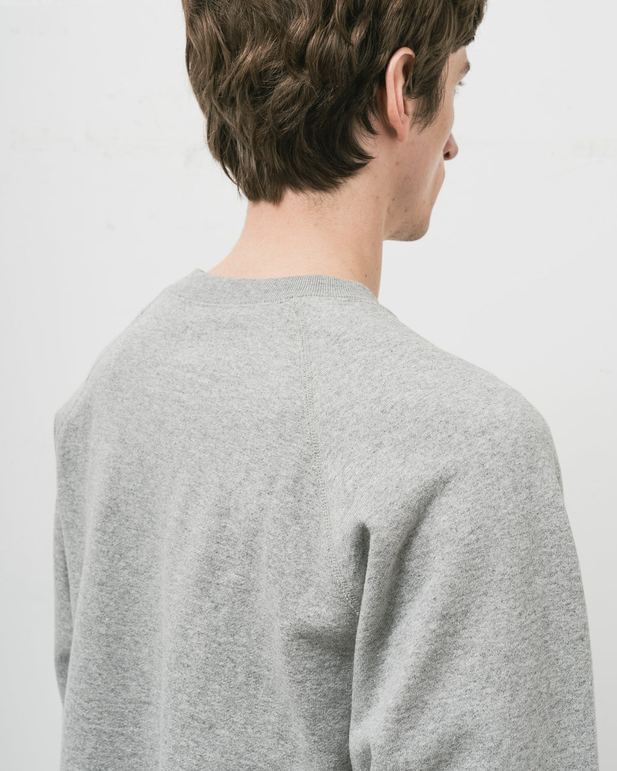 SWEAT SHIRTS RAGLAN SLEEVE CREW NECK GRAY