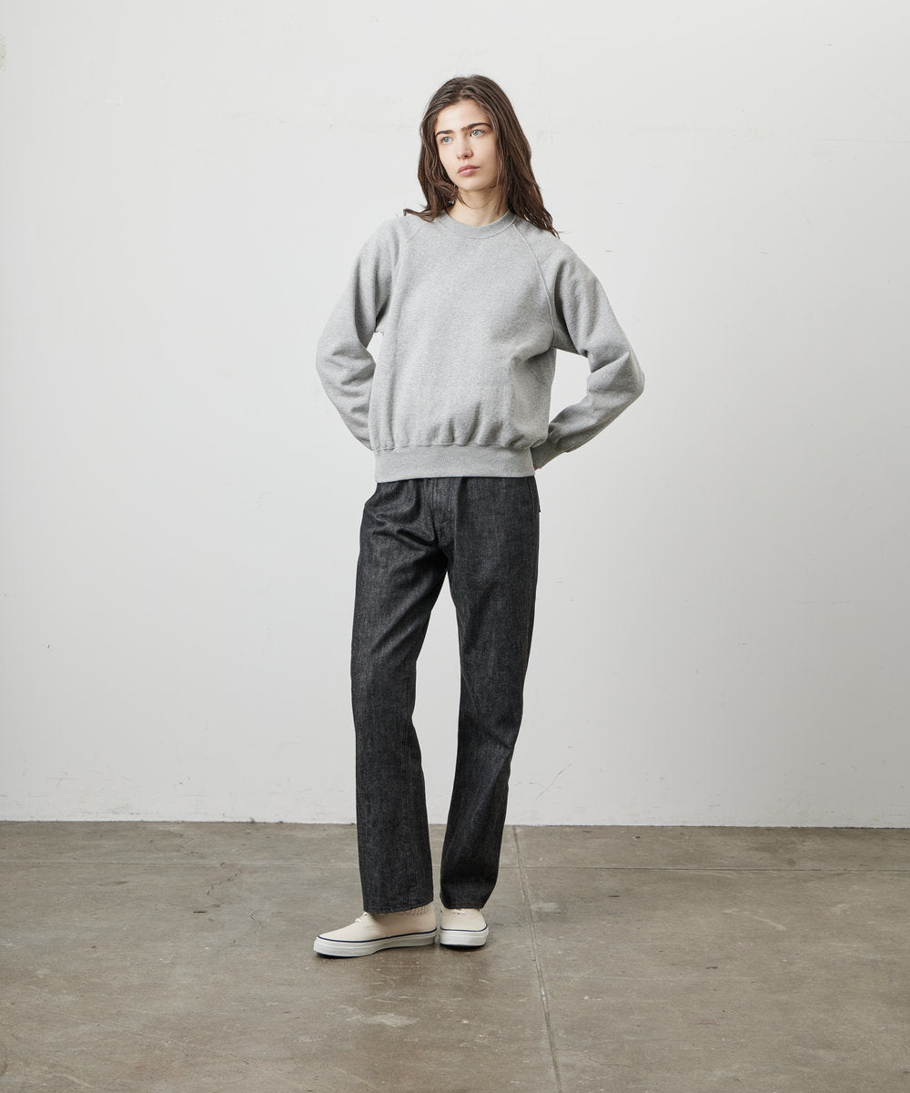 SWEAT SHIRTS RAGLAN SLEEVE CREW NECK GRAY