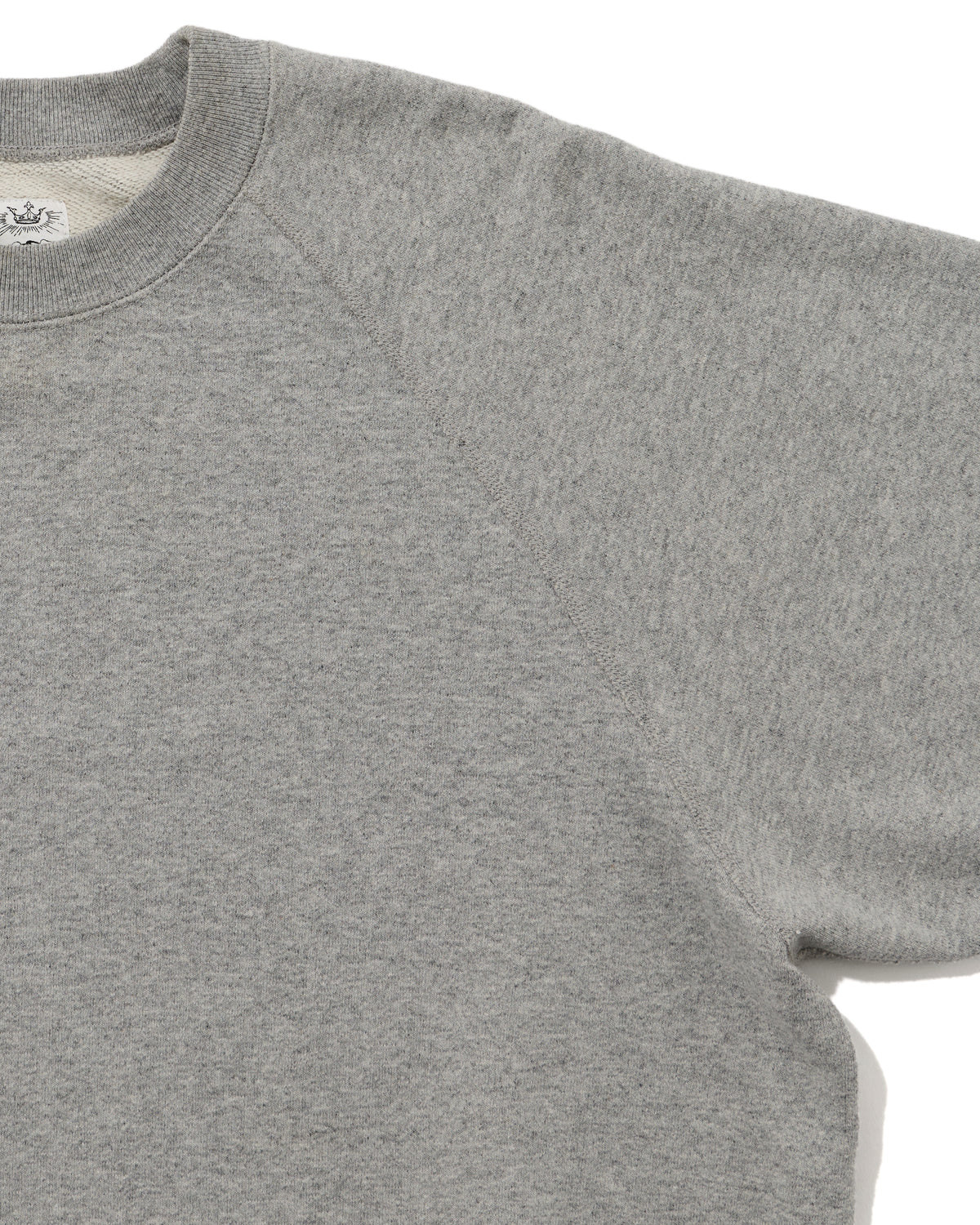 SWEAT SHIRTS RAGLAN SLEEVE CREW NECK GRAY