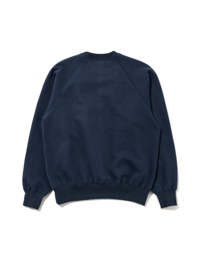 SWEAT SHIRTS RAGLAN SLEEVE CREW NECK NAVY