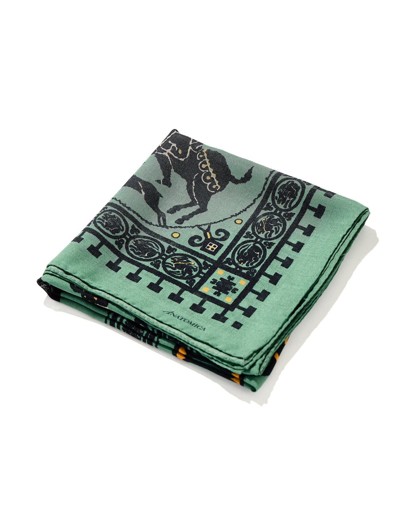 SQUARE SCARF MOSAIC ANIMALS EMERALD