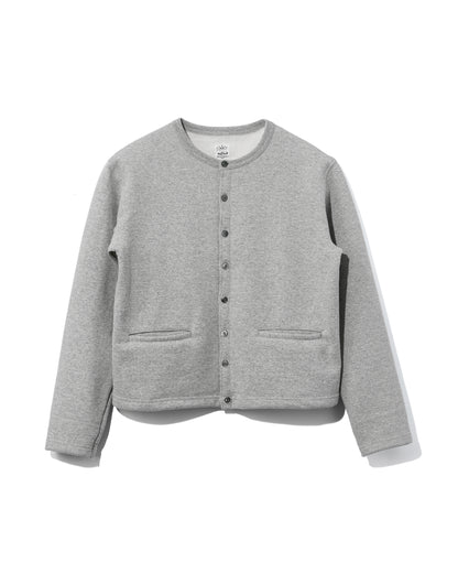 SWEAT CARDIGAN CREW NECK GRAY