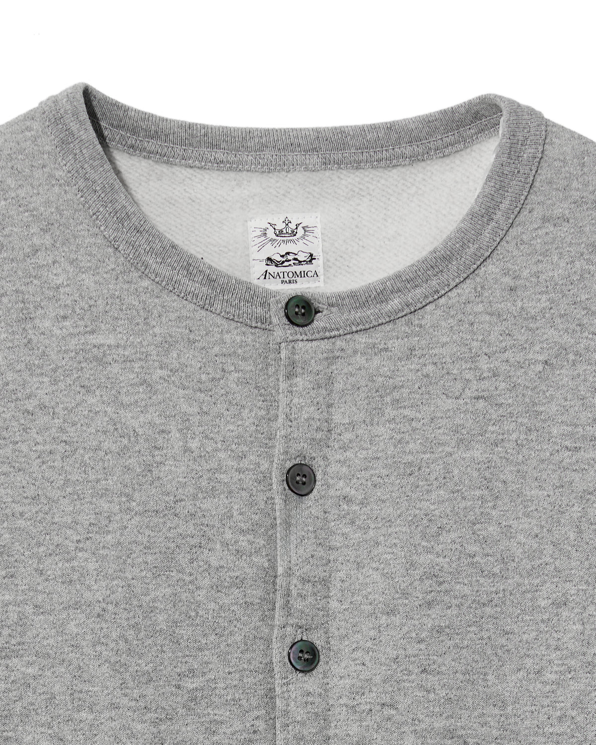 SWEAT CARDIGAN CREW NECK GRAY