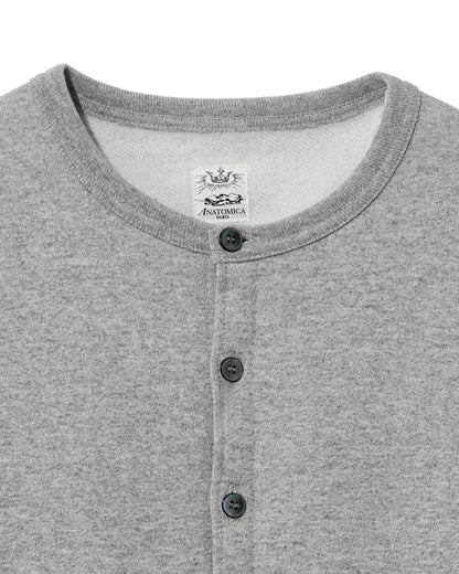SWEAT CARDIGAN CREW NECK GRAY