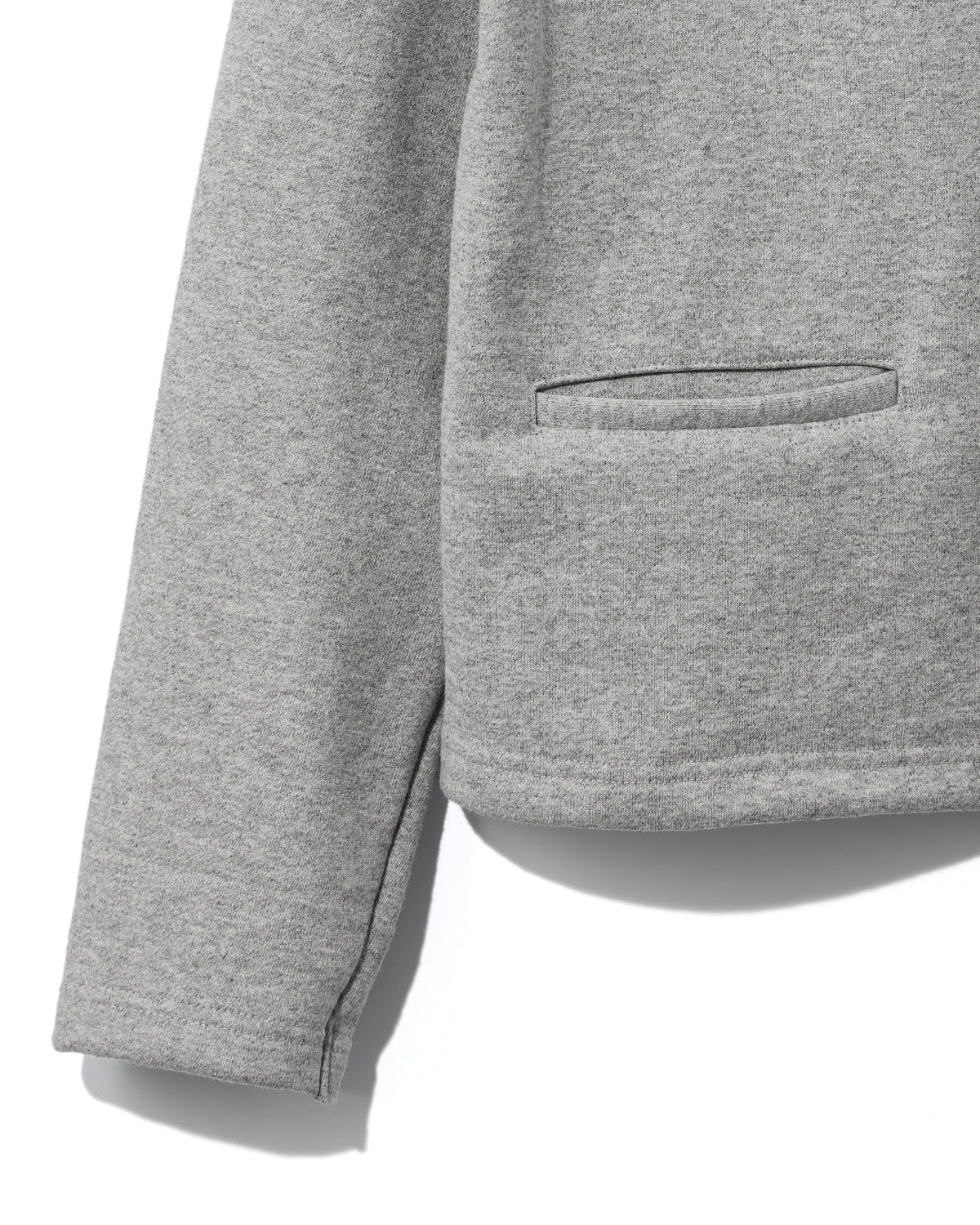 SWEAT CARDIGAN CREW NECK GRAY