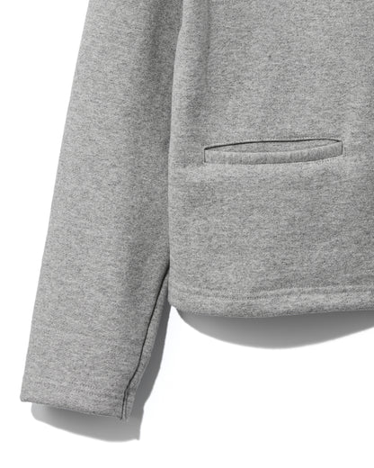 SWEAT CARDIGAN CREW NECK GRAY
