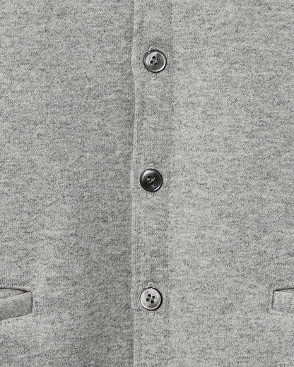 SWEAT CARDIGAN CREW NECK GRAY