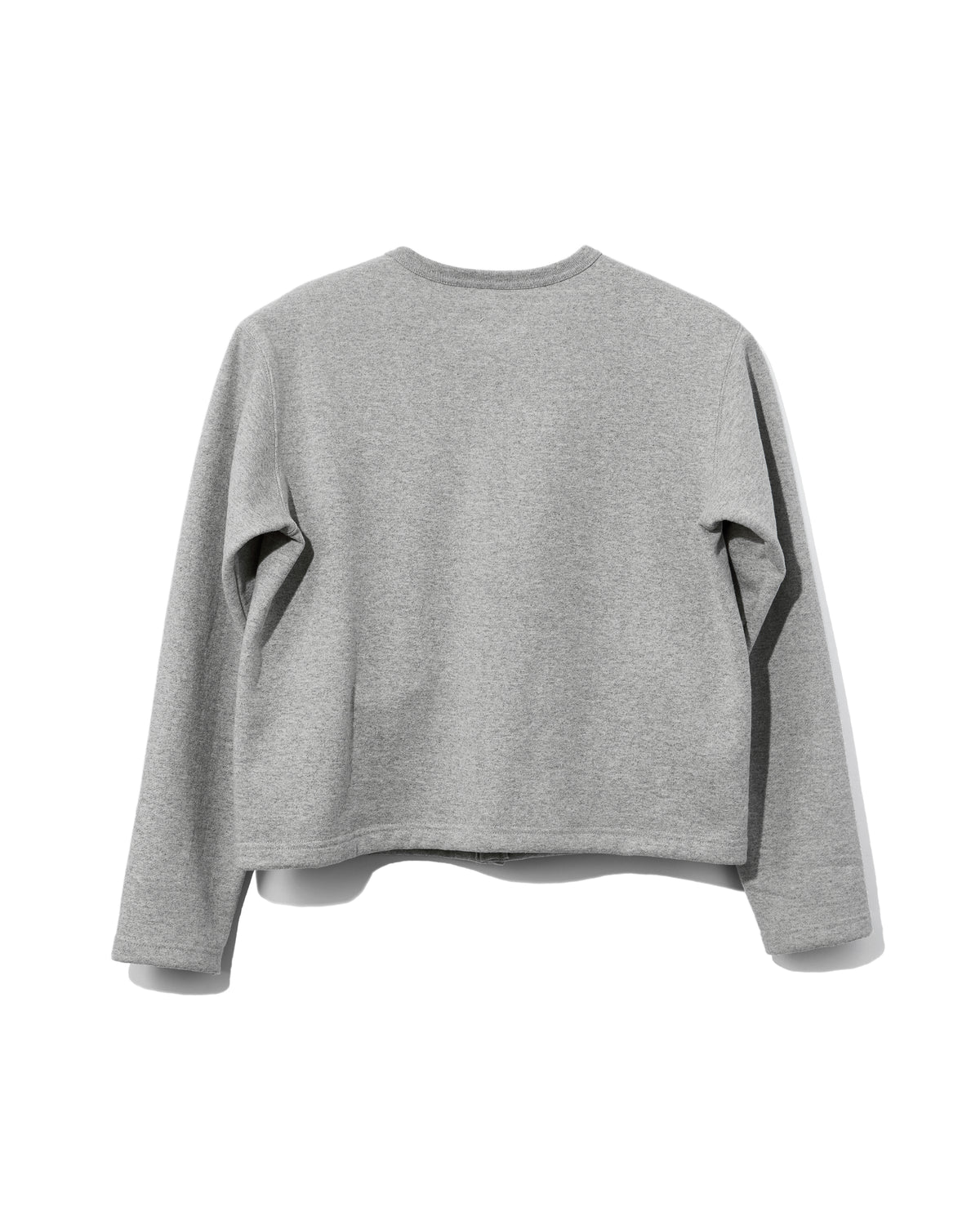 SWEAT CARDIGAN CREW NECK GRAY